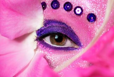 Glitzer Augen Make-up.